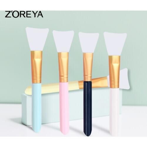 Zoreya Facial Mask Brushes Plastic Handle Soft Silicone Professional Skin Care Durable Mask DIY Bevel Flat Head Brush Wholesale
