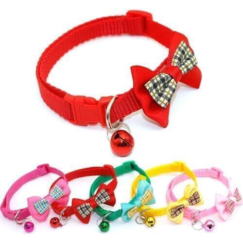 1pc Candy Color Adjustable Bow Tie Bell Bowknot Sale Collar Necktie Puppy Kitten Dog Cat Products for Pets