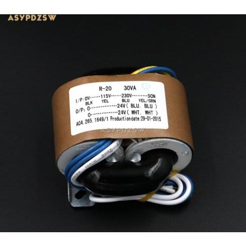 115V / 230V 30VA Dual 24V R type transformer With shielded wire output 30W (24V+24V)