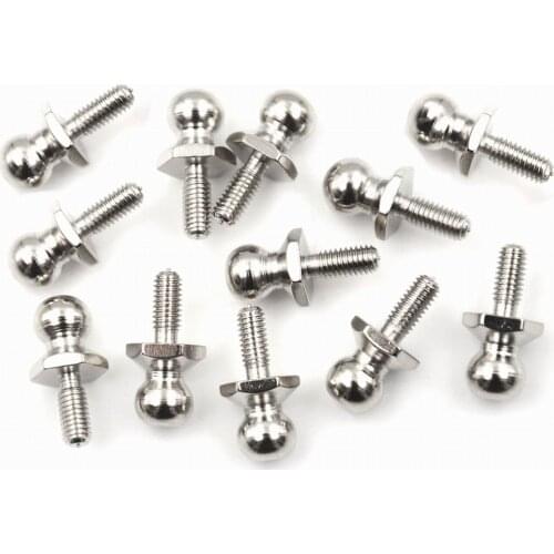 12pcs HSP 02038 Ball Head Screws Stainless Steel Spherical Bolts Fasteners Fixing Accessories for 1:10 RC Model Car Buggy Truck