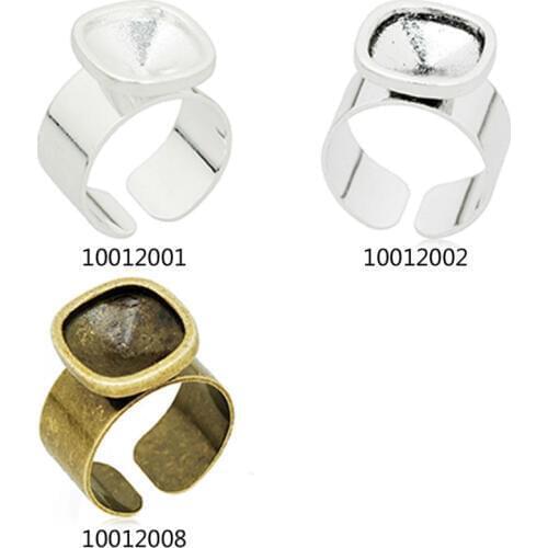 12x12mm circular bead square ring bezel,for 4461,ring blank,ring bezel,sold by 10pcs/lot-100120