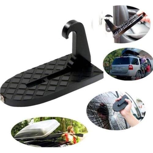 2 in 1 Car Folding Step Ladder Auxiliary Pedal Car Roof Pedal Foot Pegs With Safety Hammer Easy To Access The Roof Auto Parts