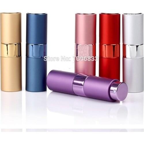 25pcs/lot, 15ML Telescopic Rotary Type Aluminium Perfum Bottles Emtpy Parfum Spray Atomizer 15CC Aluminio Vacia Atomizador