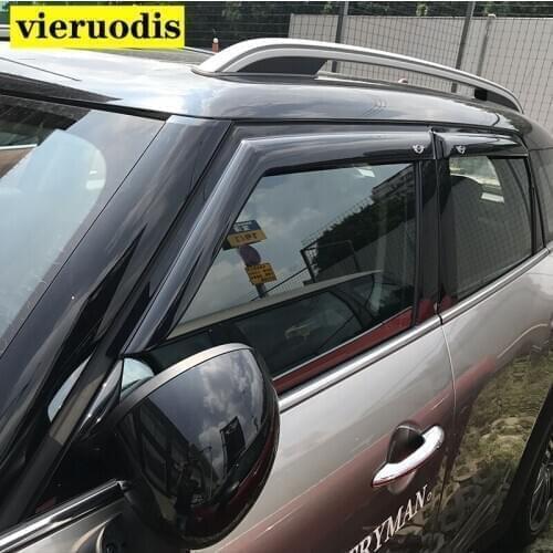 For BMW Mini Cooper Countryman F60 2017-2019 ABS Plastic Vent Sun Rain Guard Shield Delflector Window Visor Awnings Cover 4Pcs