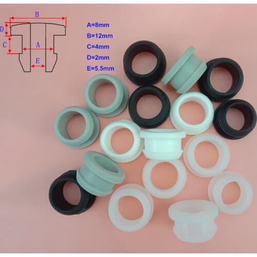 5-100pcs 8mm Silicone Rubber Hole Caps Through Hole ID 5.5mm Plug Cover Snap-on Gasket Grommet Wire Cable Protect Seal Stopper
