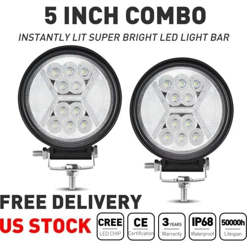 5inch Led light bar 117W 12V 24V Car Led Light Work Light Round Spot Driving fog light for 4x4 atv suv Truck Offroad Accessories