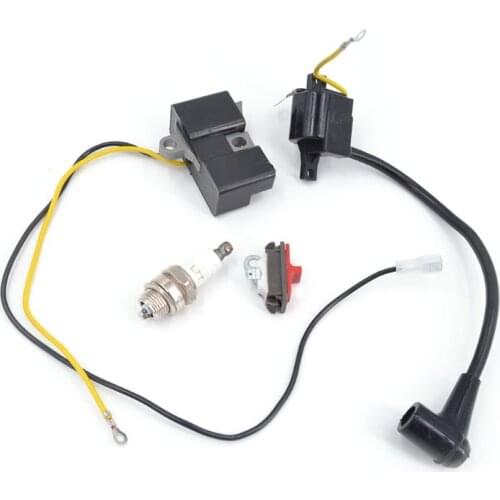 69HF 2 Parts Ignition Coil Module Kit Spark Plug Set for husqvarna 61 162 266 Jonsered 630 670 Chainsaw Old Type Ignition Coil