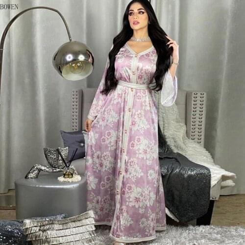 Abaya Dubai Turkey Muslim Satin Hijab Dress Kaftan Islam American Clothing Maxi Dresses Abayas For Women Vestidos Robe Musulman