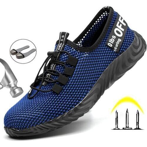 Breathable Safety Shoes Men Work Safety Boots Steel Toe Puncture-Proof Men' Boots Work Shoes Lightweight Outdoor Sneakers Men