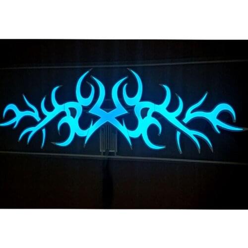 Crystal blue LED EL Car Stickers Flash Panel Light Flashing Music Activated Equalizer