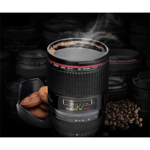 PHOTO LIFE New Canon sixth Generation Stainless Steel Coffee Creative Lens Tea 400ml Mugs Emulation Camera Mug Cup