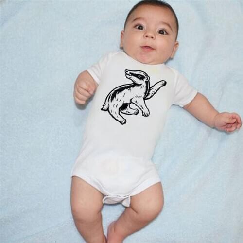 New Newborn Baby Boys Girls Short Sleeve Letter Print Animal Cartoon Cotton Romper Baby Clothes