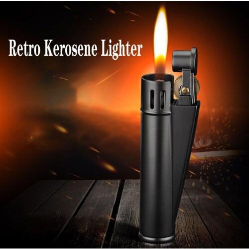Retro Kerosene Torch Lighter Durable Grinding Wheel Vintage Petrol Lighters Gadgets for Men Dropship Suppliers