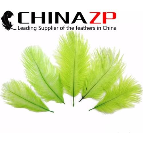 CHINAZP Factory Size 6"-8" (15-20cm) 200pcs/lot Cheap Bulk Dyed Lime Green Ostrich Feather