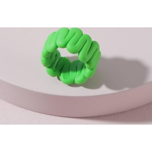 New Ins Handmade Cute Color Soft Clay Ring Creative Exaggerated Soft Clay Hand Pinch Rings For Women Girls Fashion Jewelry Gift