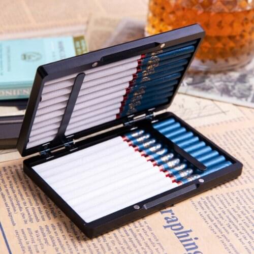 Creative Metal Slender Cigarette Case Aluminum Alloy Ladys Cigarette Case Credit Card Holder Wallet Mens' gift （20sticks
