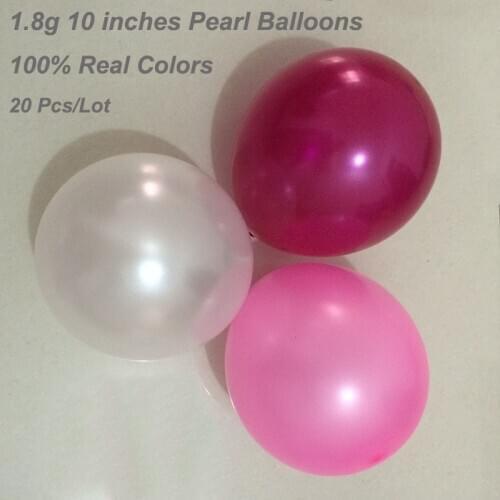Pink/White/Fuchsia Mixed 20pcs/Lot 10Inch 1.8g Latex Pearl Balloons Birthday Wedding Bridal Baby Shower Party Decoration Balloon