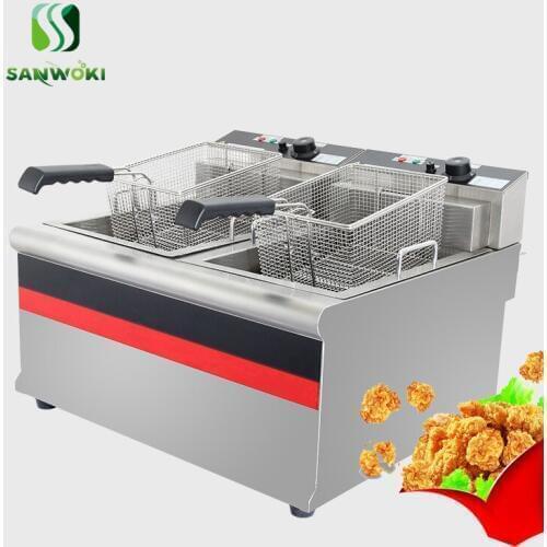 40L Multifunctional Electric deep fryer for french fries chicken steak electric frying pan stainless steel deep fryer machine