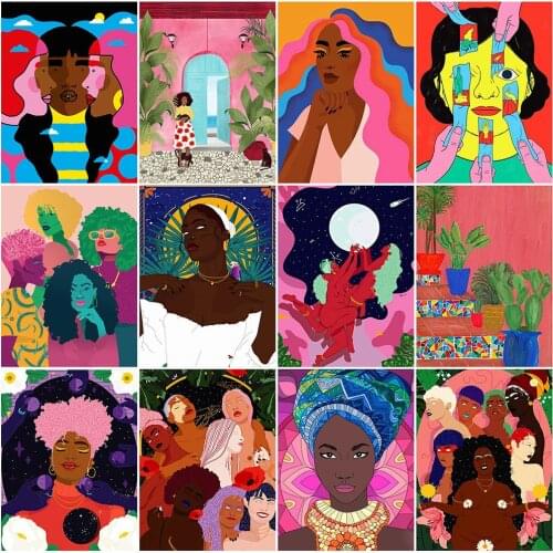 MomoArt Diamond Painting Abstract Woman New Arrival Diamond Embroidery Portrait Cross Stitch Mosaic Picture Home Decoration