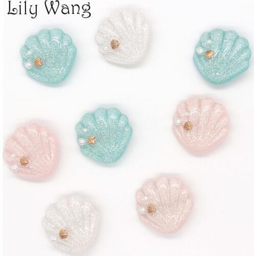 2019 New Korea Shiny Sea Shell Hair Clips Kawaii Pearl Hairpins Glitter Acetate Resin Barrettes Women Girls Hair Accessories