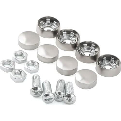 Car License Plate Bolts Frame Chrome Screws for Toyota Corolla Seat Leon Jeep Skoda Fabia Rapid Renault Duster Audi A3 Q7