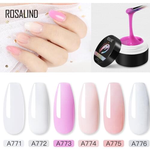 ROSALIND 15ml Nail Extension Gel Acrylic White Clear Builder Gel Phototherapy Gel UV Glue Nail Art Prolong Forms Nail Tools