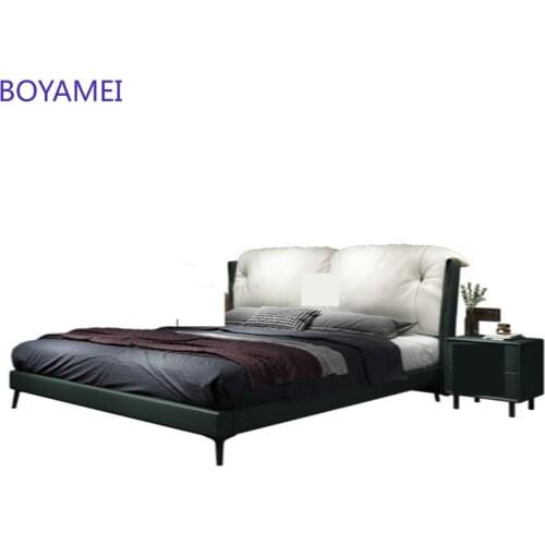 Nordic luxury bed modern minimalist nanotechnology cloth bed double master bedroom big bed Italian minimalist cloth bed