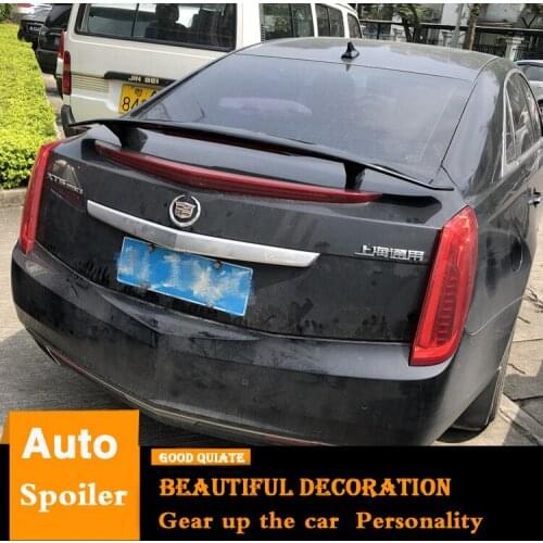 For Cadillac XTS Spoiler With Light Sport ABS Plastic Material Car Rear Wing Black Color Trunk Rear Spoiler Fit For 2011-2019