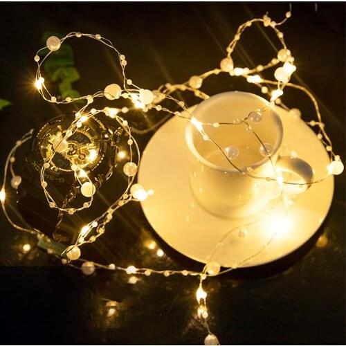 Pearlized Style Light String Twinkle Garlands Battery Powered Christmas Lamp Holiday Party Wedding Decorative Fairy Light