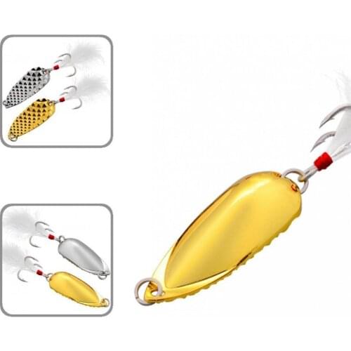 Zinc Alloy 15g Versatile Metal Spoon Hard Treble Hook Lure Sequins Lightweight Fishing Lure Solid for Outdoor