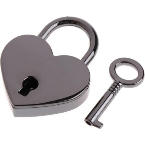 Heart Shape Vintage Old Antique Style Mini Archaize Padlocks Key Lock With key