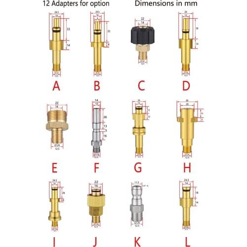 1pcs Metal Adapter Foam Nozzle Foam Generator Foam Gun High Pressure Washer Soap Foamer for Nilfisk Karcher Huter Elitech Lavor