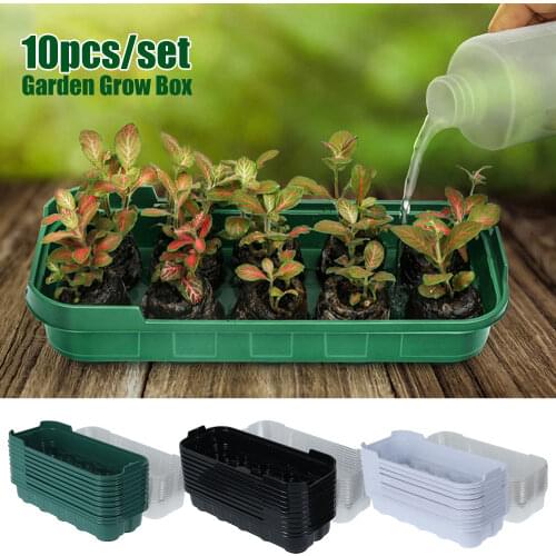 10 Pcs Mini Windowsill Tray Plastic Nursery Pots Seedling Trays Windowsill Greenhouse Trays with Cover Dome Indoor Outdoor