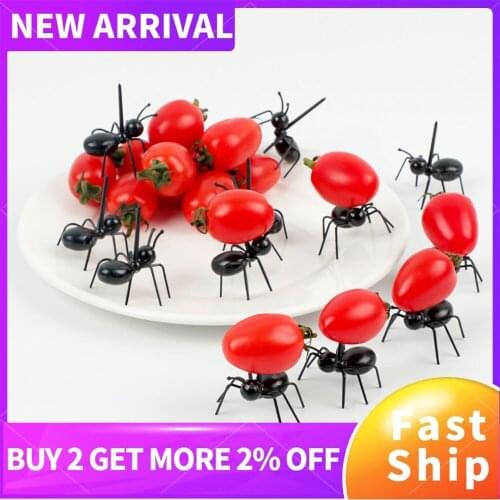 12 PCS Ants Food Fruit Picks decoration Ant Shape Forks Snack Cake Dessert Tableware for Home Kitchen Party Dinner Fruit