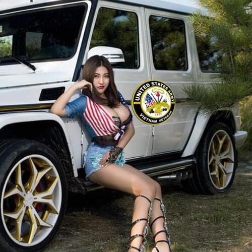 13cm X 13cm for US Army VIETNAM VETERAN Car Stickers and Decals Bumper RV Fashion Vinyl Car Accessories Sticker Waterproof PVC