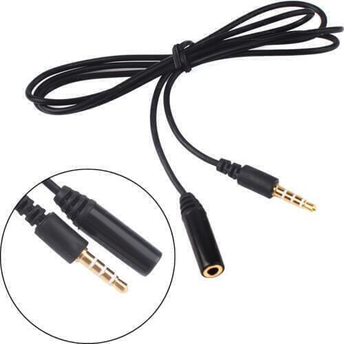 2PCS 1M 3.5mm Male to Female 4 Pole Jack Stereo Audio Headphone Extension Cable 02 #79472