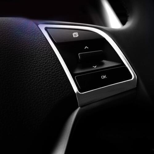 2Pcs/Set Car Steering Wheel Sequins Cover Interior Decoration Trim For Hyundai Tucson 2015 2016 2017 2018 ABS Chrome Accessories