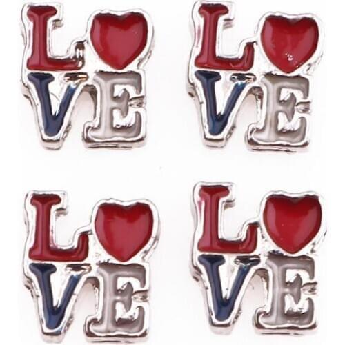 20 , 50)PCS/lot Heart Love Letter Floating Locket Charms Fit For DIY Living Memory Magnetic Locket Jewelrys Making