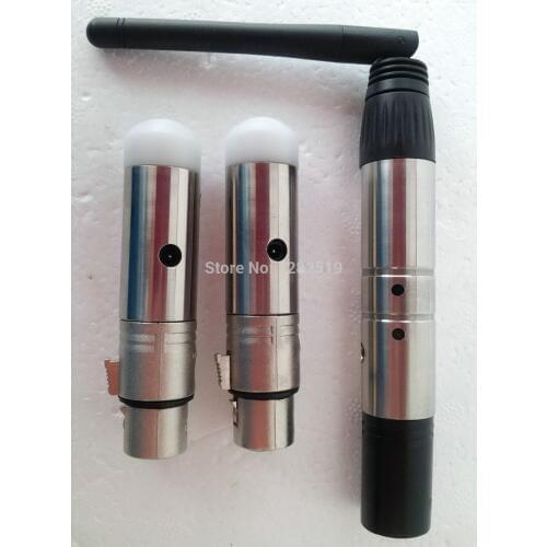 3pcs 2.4G Wireless DMX Lighting Controller 1pc Transmitter+2pc Receivers