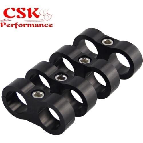 4 pcs AN -10 AN10 19MM Braided Hose Separator Clamp Fitting Adapter Bracket BLACK