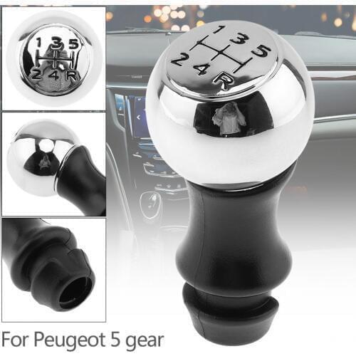 5 Speed Stainless Steel + Plastic Black Car Gear Shift Handball Knob for Peugeot / Sega / Triumph / Senna / Elysee / Picasso