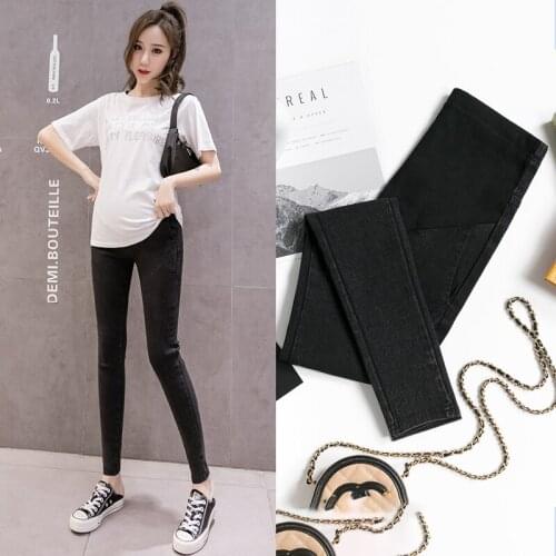 6335# Maternity pants Spring Autumn Maternity Jeans Belly Support Pants Stretch Elastic Waist Maternity Trousers