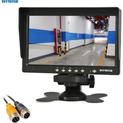 DIYSECUR AHD 800x480 7inch TFT LCD Car Monitor Rear View Monitor Support 1080P AHD Camera with Sun Hood Visor