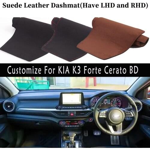 Accessories Car-styling Suede Leather Dashmat Dashboard Cover Dash Mats Carpet For KIA K3 Forte Cerato BD 2019 2020 2021 RHD