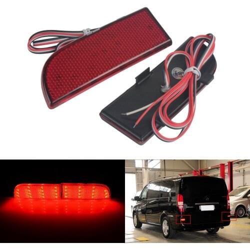 ANGRONG 1 Pair Rear Bumper Reflector LED Stop Brake Light For Mercedes Benz W639 Vito Viano 2003-14