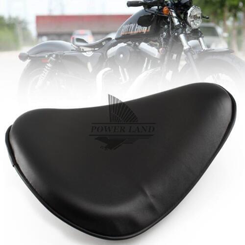 Free Shipping Motorcycle Cushion Synthetic Leather Orange Style Black Solo Seat Universal for Harley Chopper Bobber Sportster