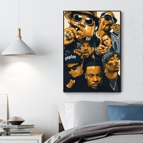 Home Decoration Fashion West Coast Hip Hop Tupac Music Poster and Prints Canvas Painting on Wall Art Picture For Home Room Decor