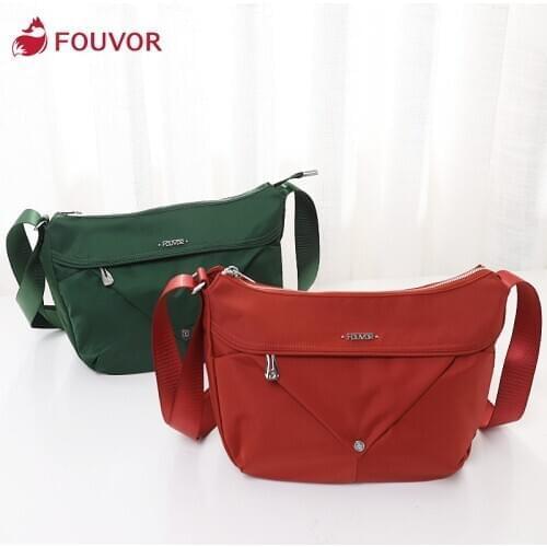 Fouvor 2020 new fashion bag for women oxford canvas zipper half moon bag causal shoulder bag bag female 2942-03