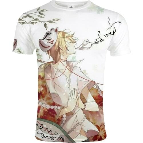 Trendy Anime T-shirt Natsume Yuujinchou 3D Printed Men Casual Fashion Streetwear Spring Summer Casual Hip Hop Tshirt Male Tees