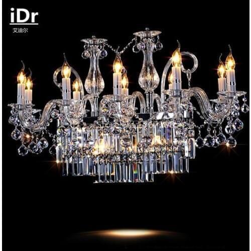 Living room led lamps European-style rectangular Luxury lamp dining crystal candle chandelier Upscale atmosphere